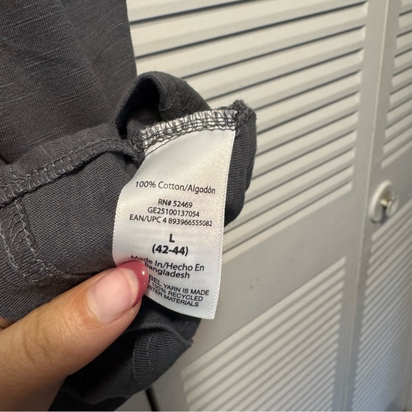 George 100% Cotton Dark Gray Button Down Short Sleeve Shirt Size L - Picture 4 of 5